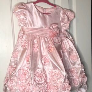 Bonnie Baby Pink Puff Sleeve Crew Neck Sundress